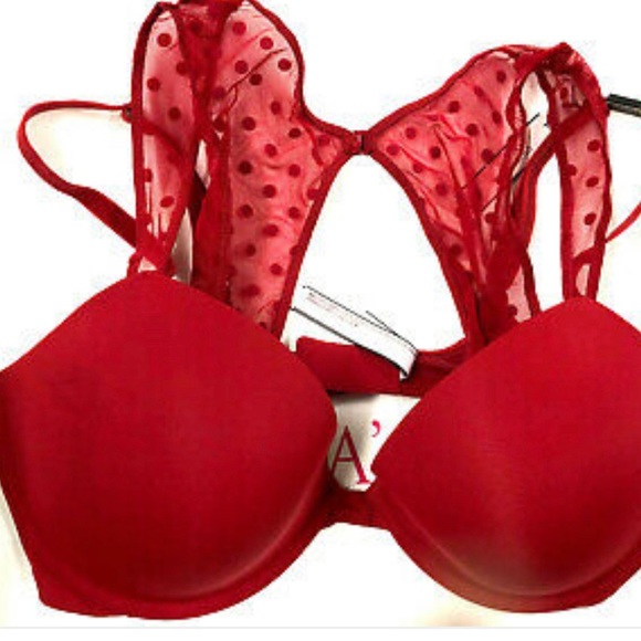 ❣️Victoria’s Secret racer back red padded plunge bra size 32DD ❣️ - Picture 3 of 9